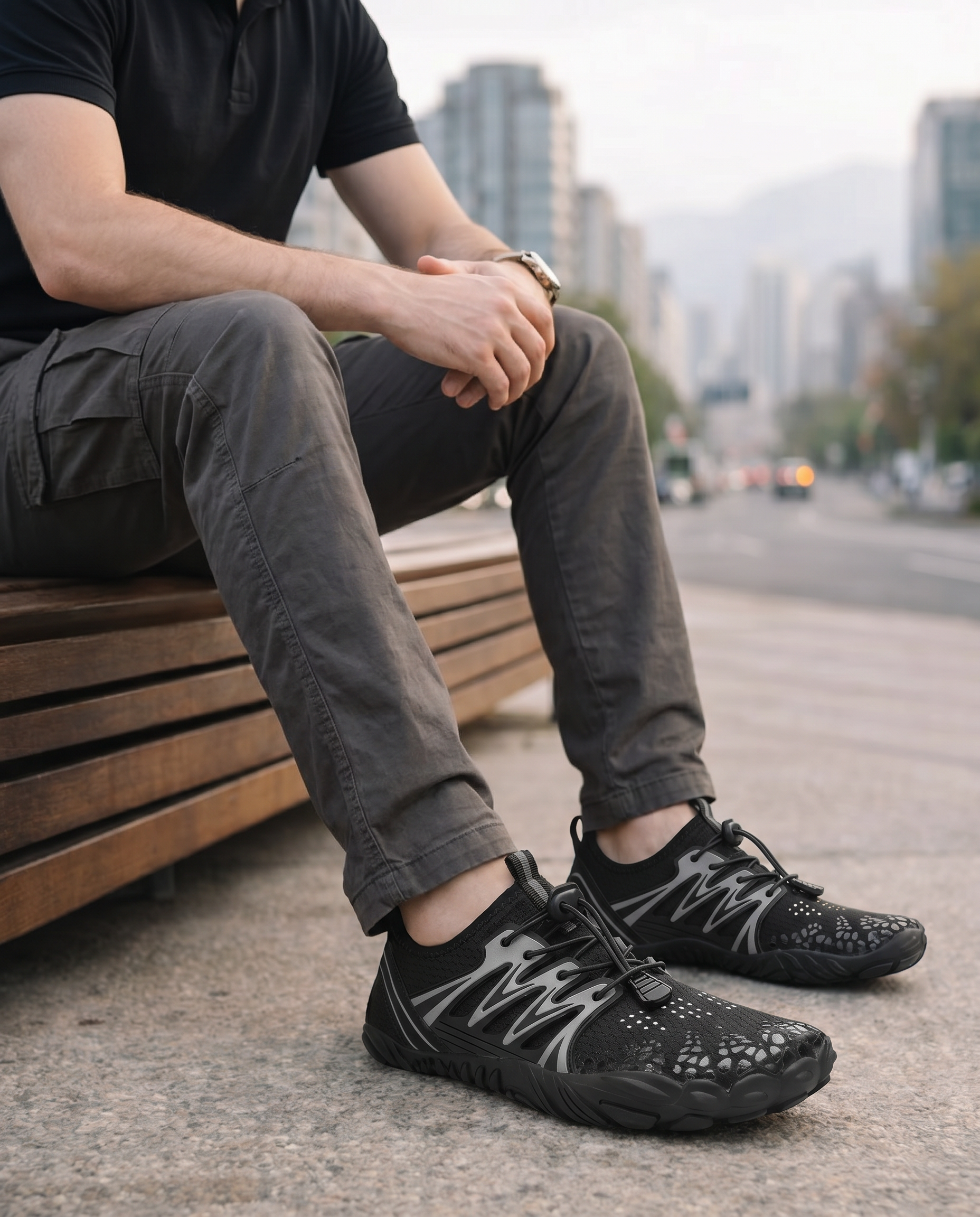 NOIR - CHAUSSURES BAREFOOT PURESTEP