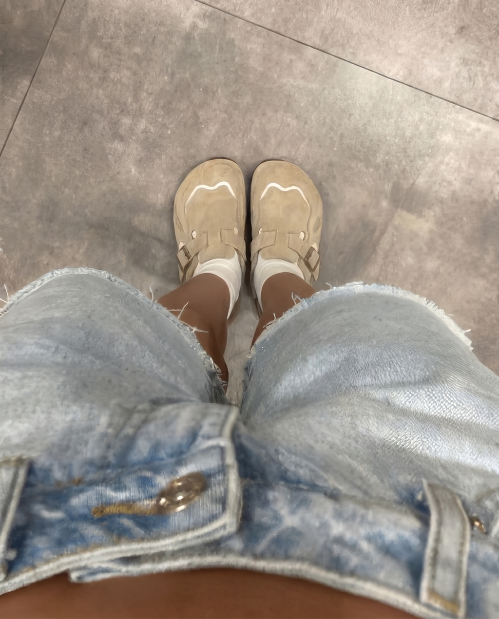 Beige - Sabots en daim ORIGINAL