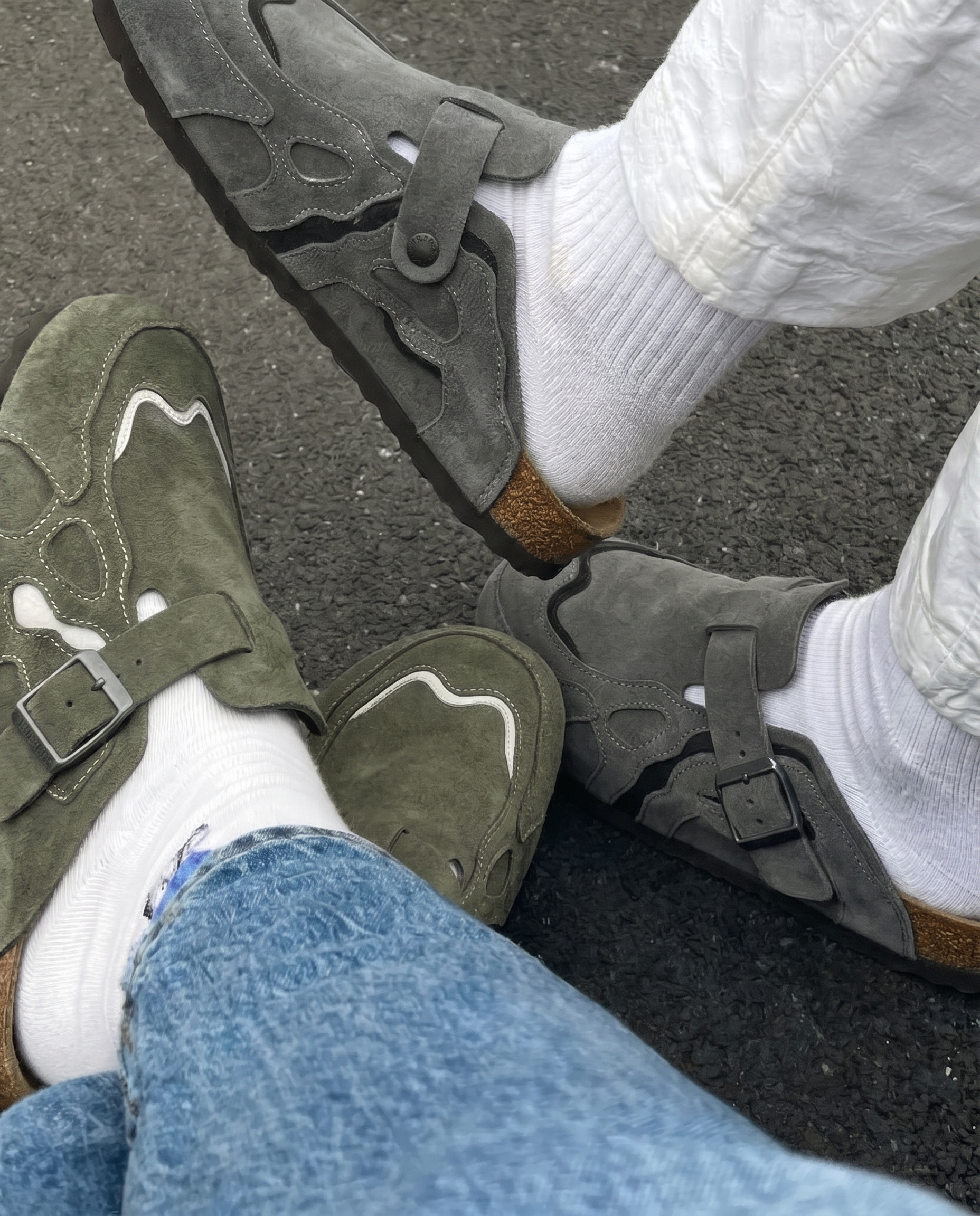 Vert ARMEE - Sabots en daim ORIGINAL