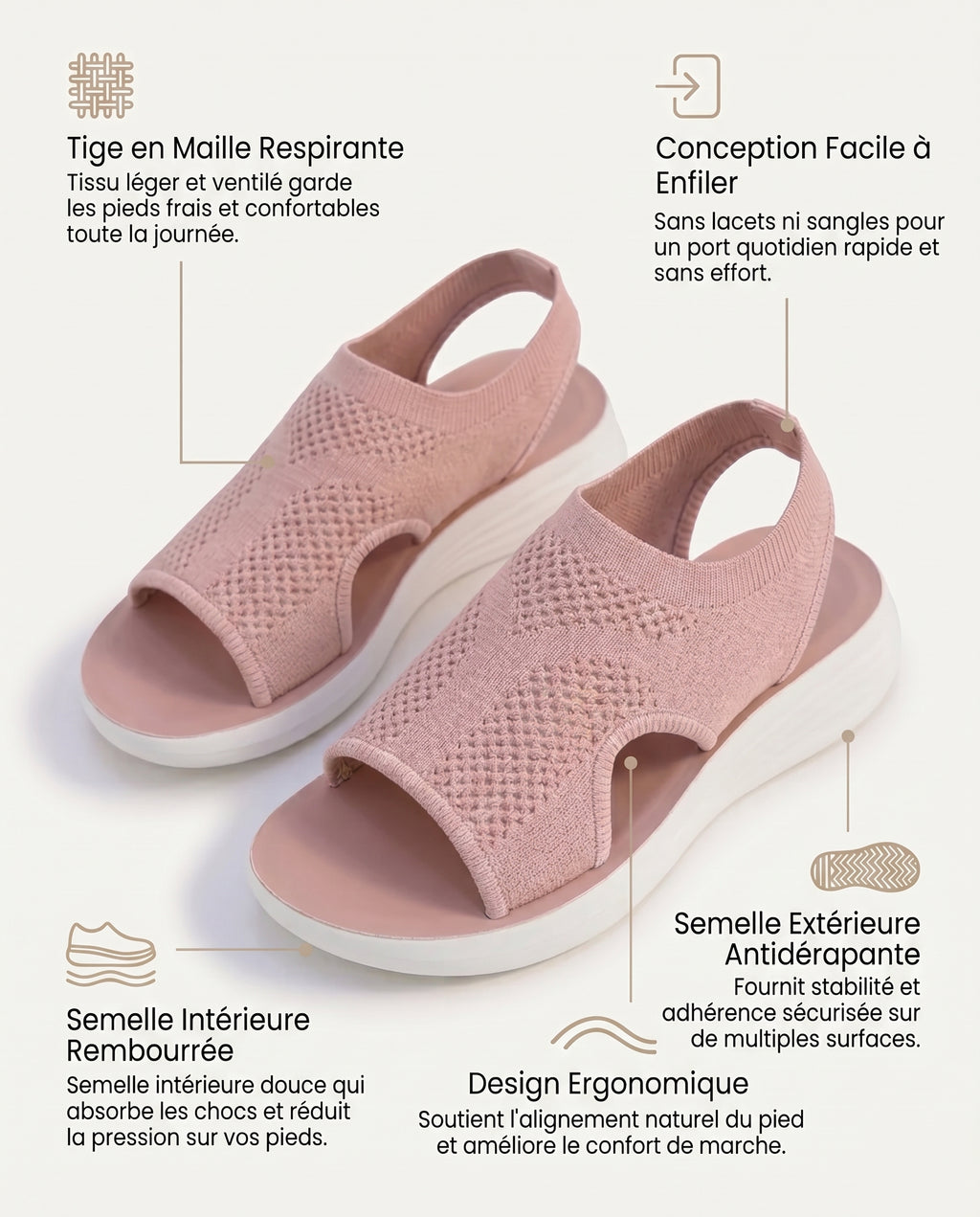 ROSE - SANDALES ALLURE