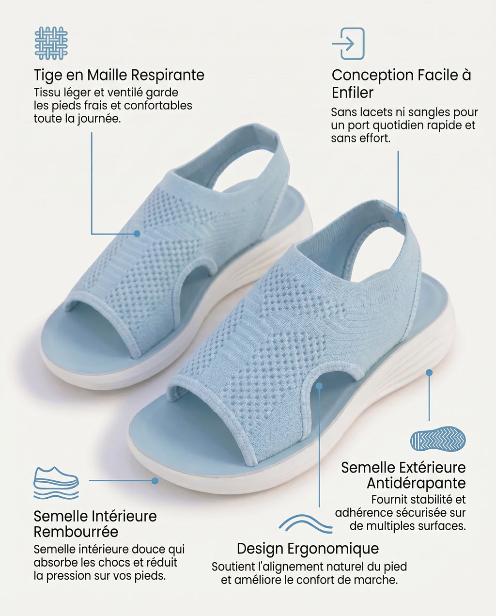 bleu clair - SANDALES ALLURE