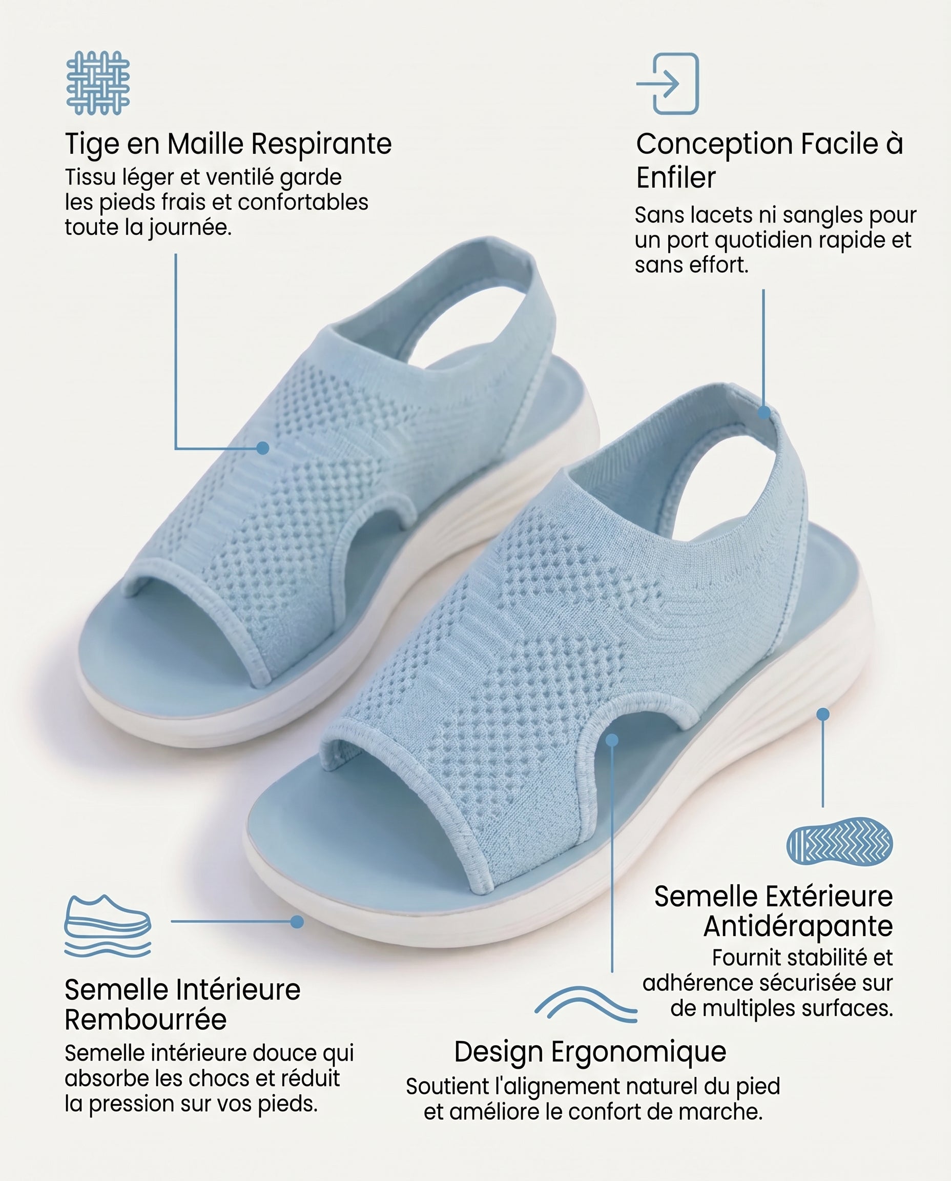 bleu clair - SANDALES ALLURE