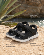 ZWARTE - RIVIERA PIJNBESTRIJDENDE SANDALEN