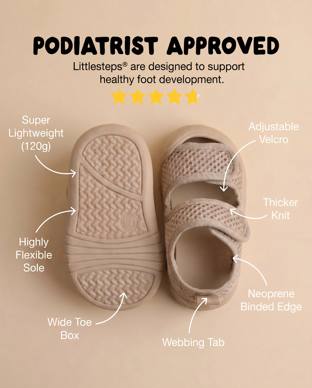 BEIGE - LittleSteps™ SANDALS