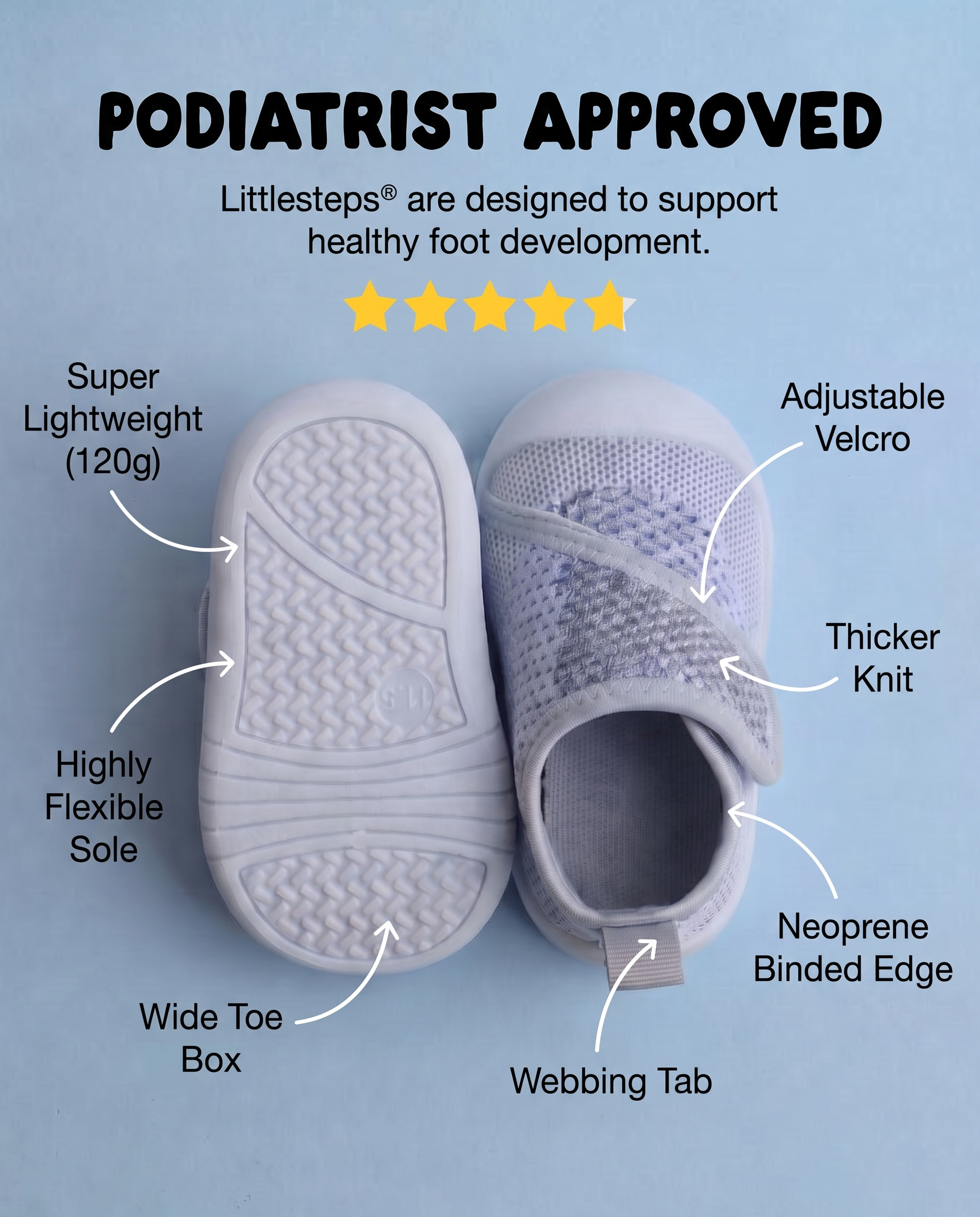 BLUE- LITTLESTEPS™ VELCRO WALKERS
