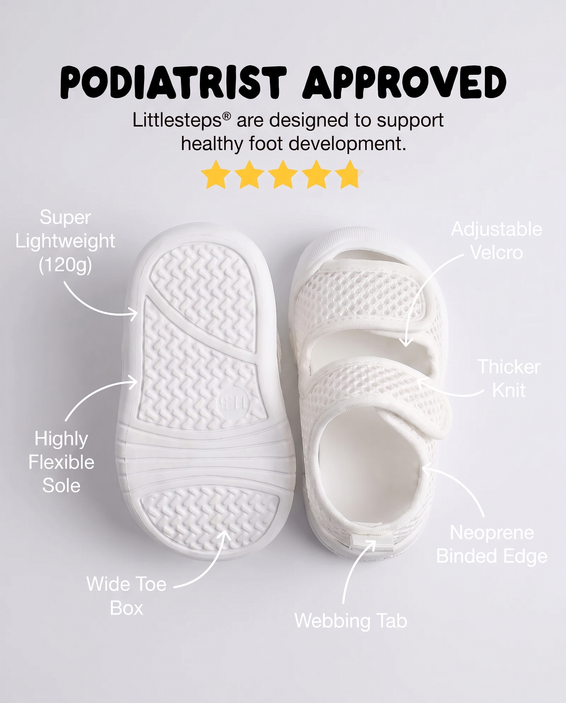 WHITE - LittleSteps™ SANDALS