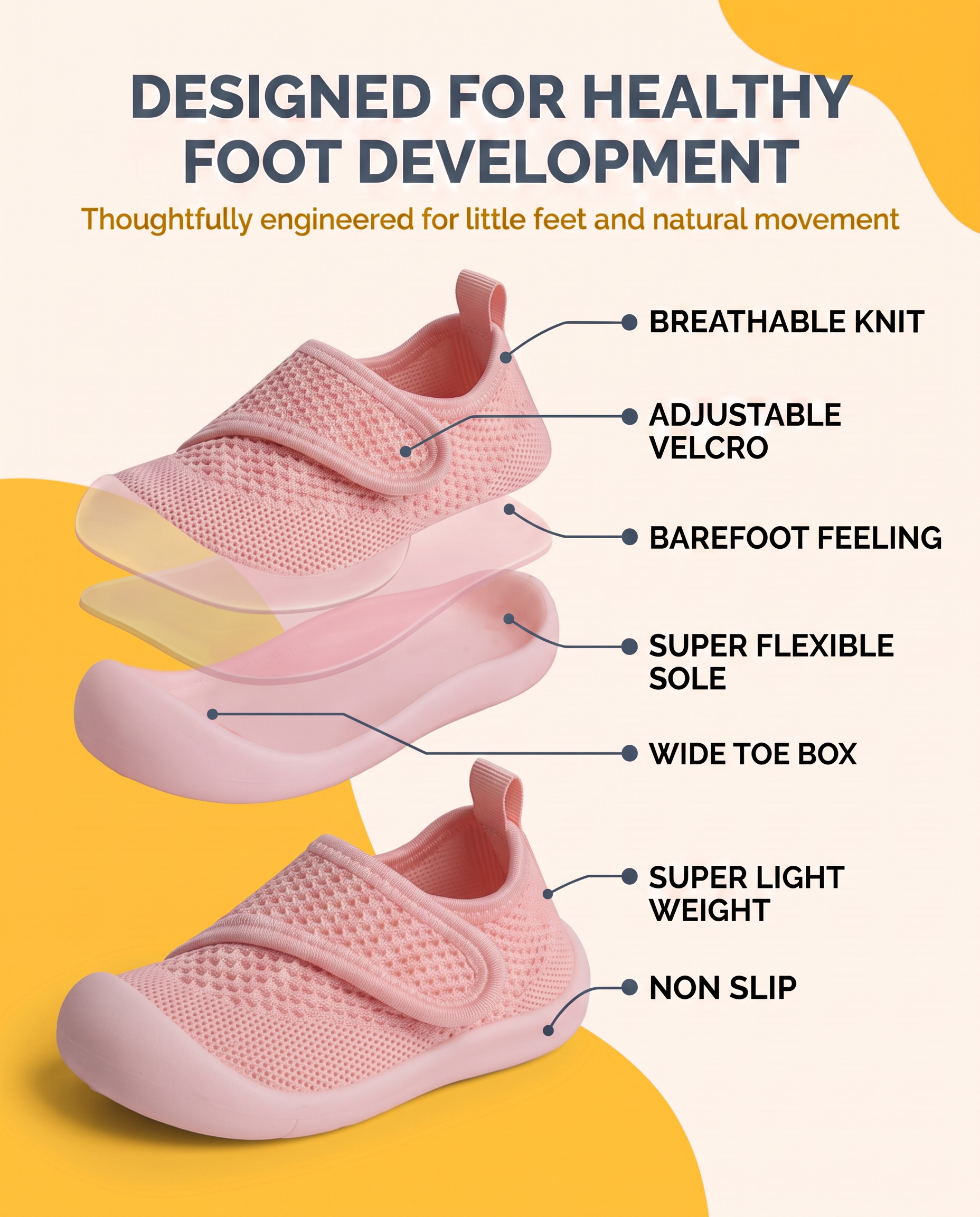 PINK - LITTLESTEPS™ VELCRO WALKERS