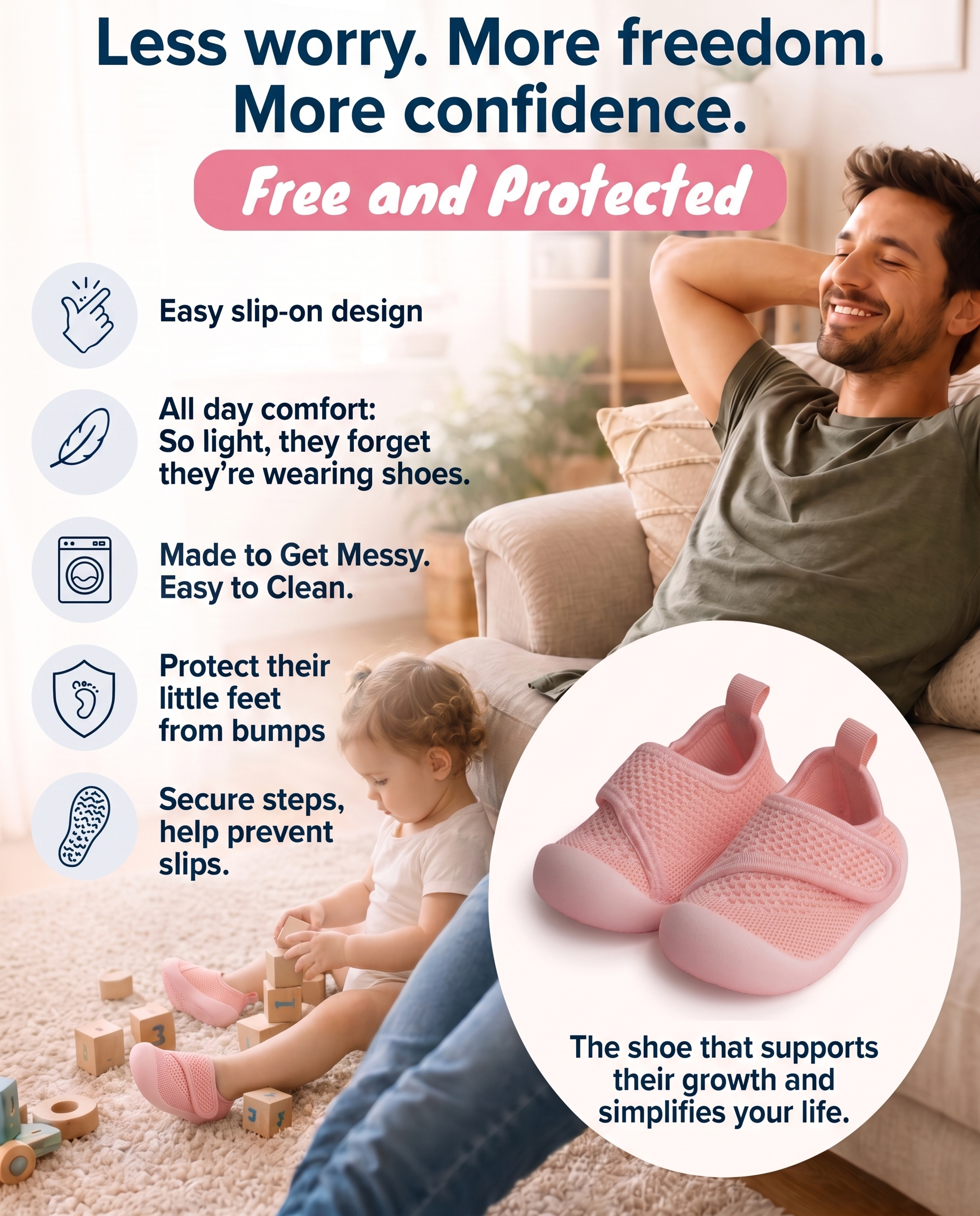 PINK - LITTLESTEPS™ VELCRO WALKERS