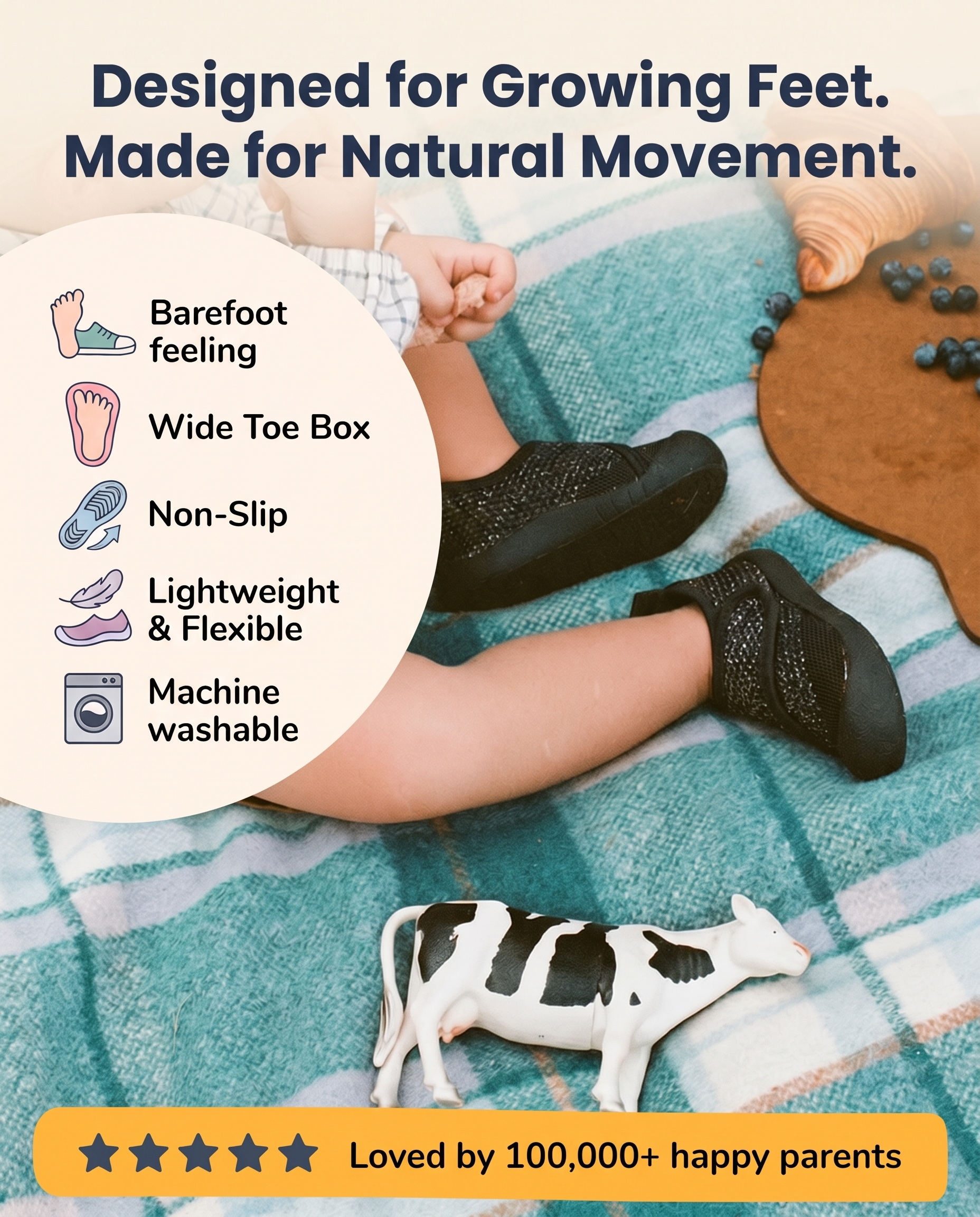 BLACK - LittleSteps™ VELCRO WALKERS