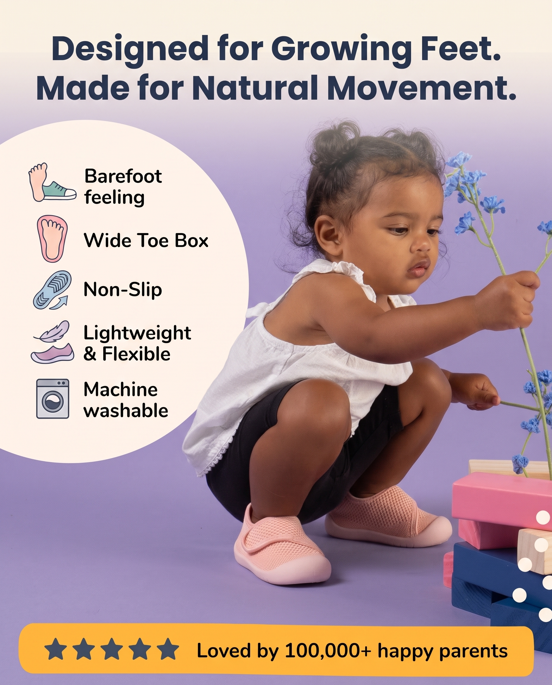 PINK - LITTLESTEPS™ VELCRO WALKERS