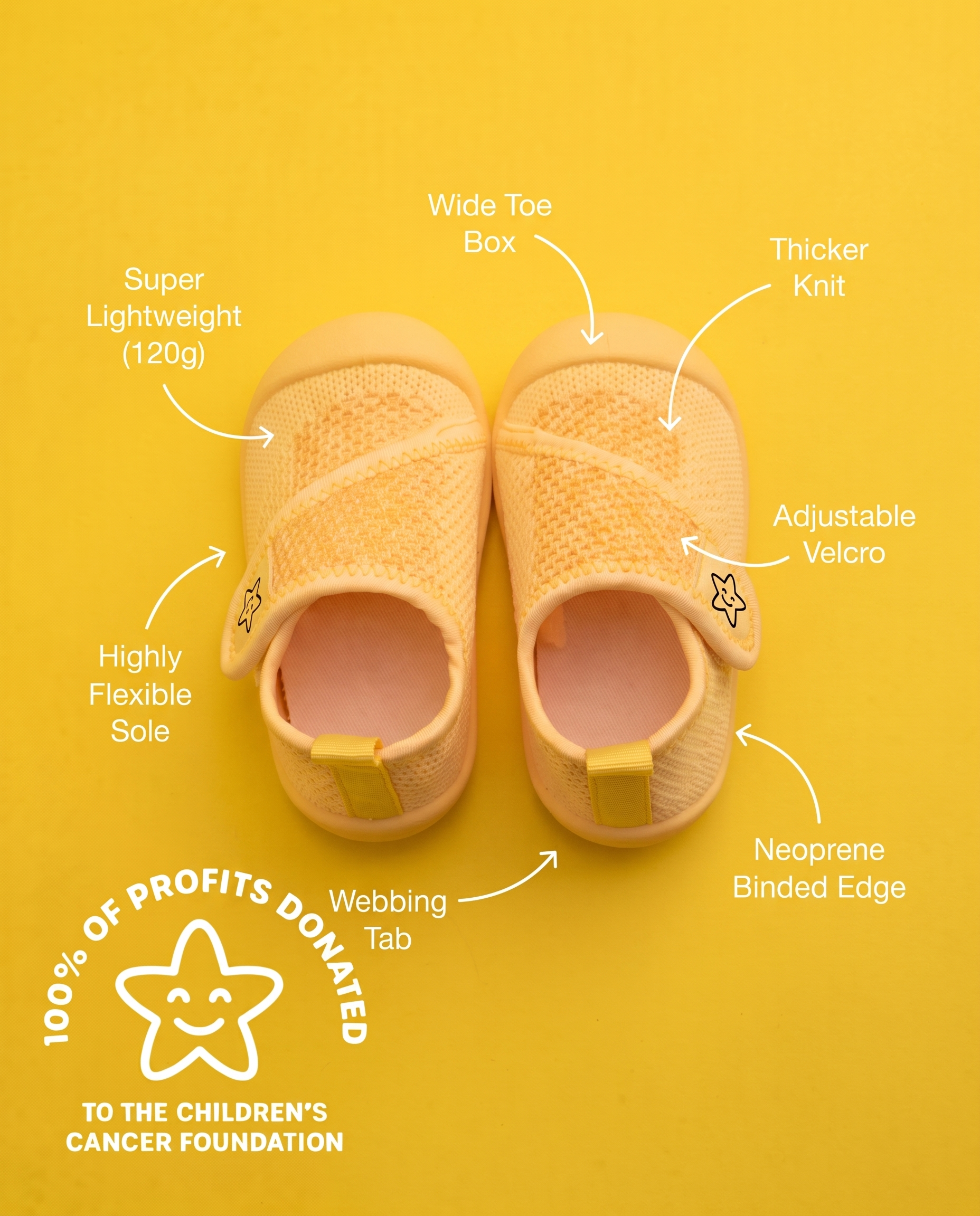 BABYSTAR YELLOW - LITTLESTEPS™ VELCRO WALKERS