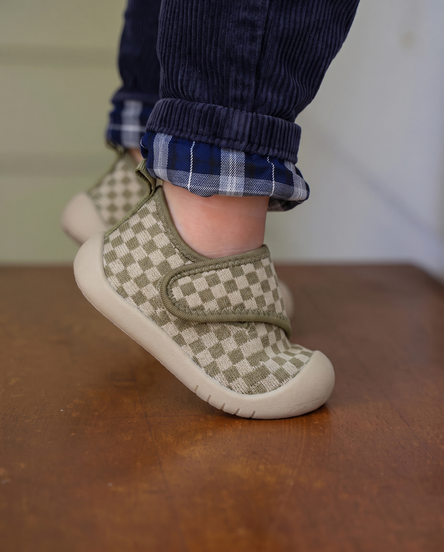 Olive Checker - LITTLESTEPS™ VELCRO WALKERS