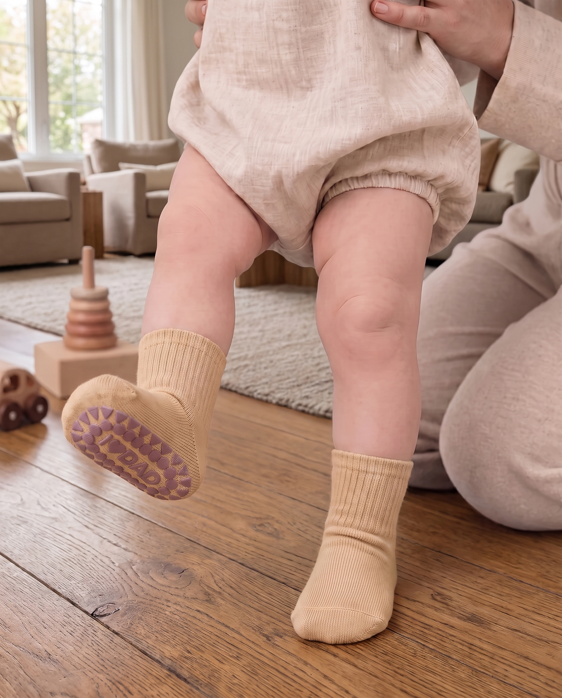 6 Pack Grip Socks - I LOVE MOM/DAD