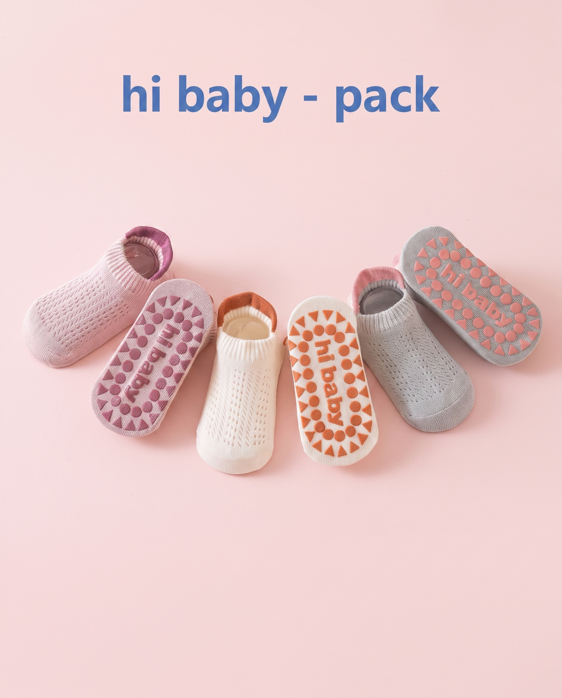 3 Pack Grip Socks - HI BABY