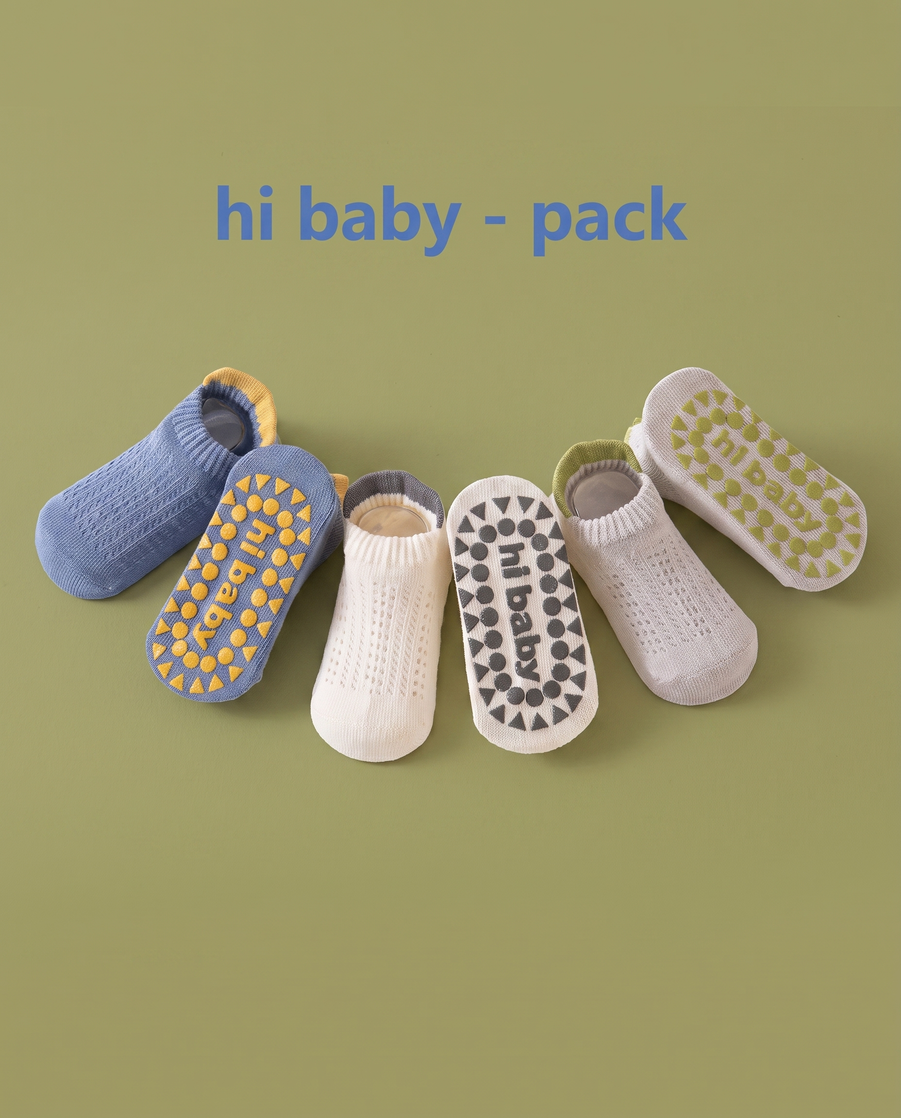 3 Pack Grip Socks - HI BABY